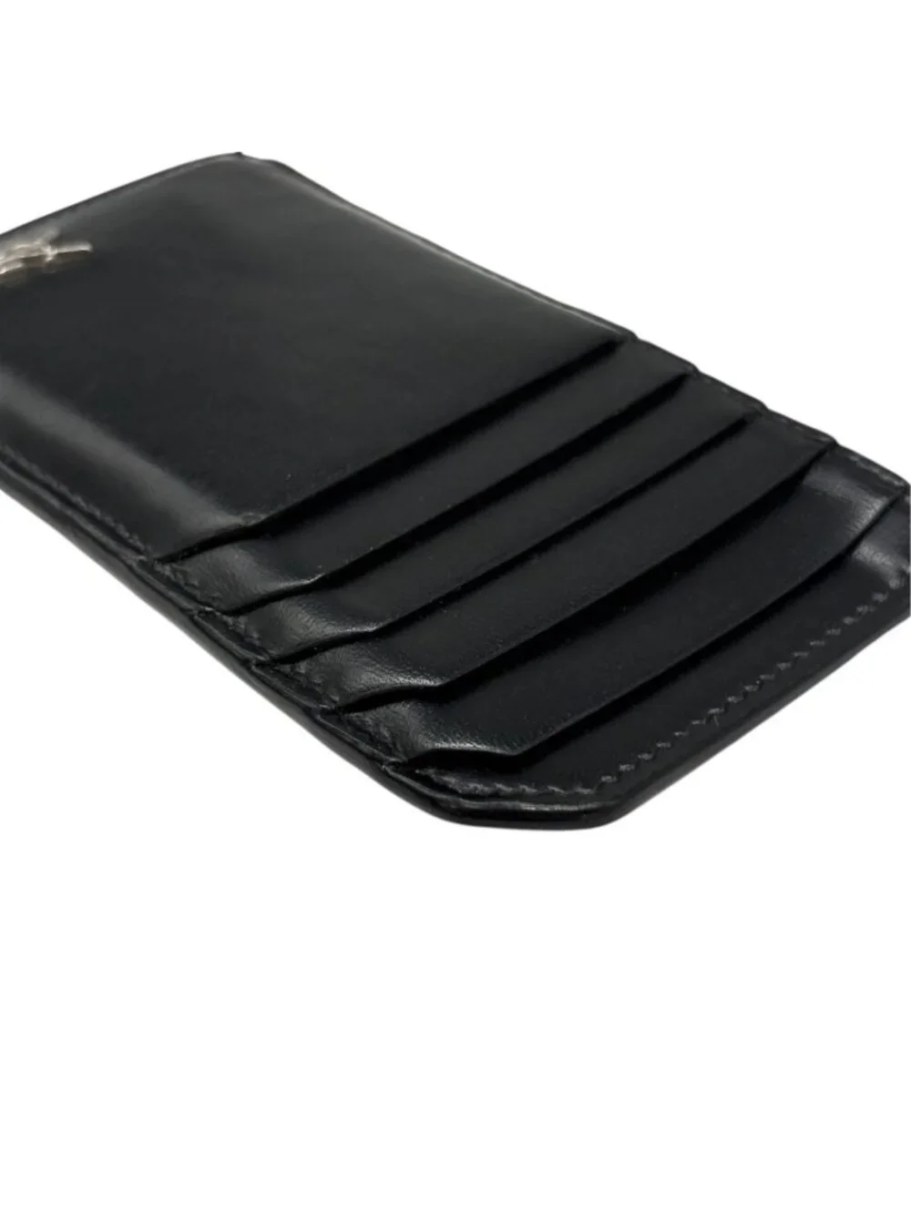 Saint Laurent Paris Fragment Case Cassandra Coin Purse Card Leather Black YSL